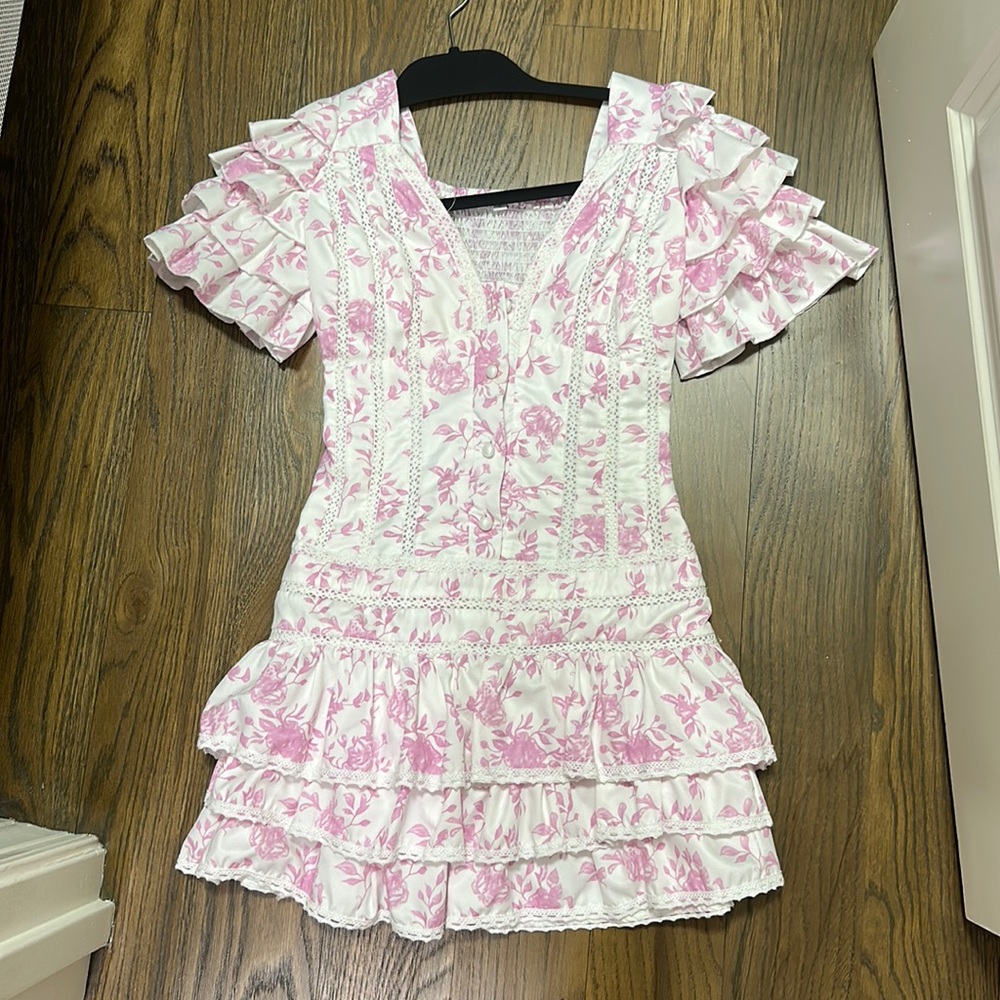 brunch club dress! looks like loveshack fancy. size xs/small. never worn